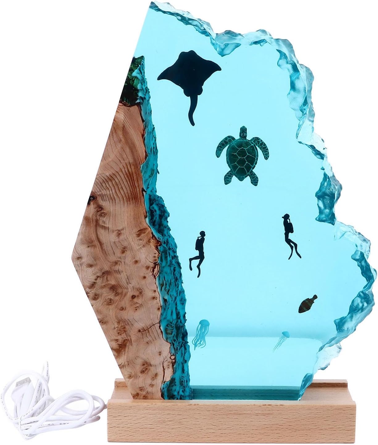 8inch Divers Lamp, LED Lamp with Detachable 5V USB, d Base for Home Decoration, thday