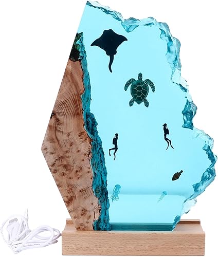 Lámpara de buceo, lámpara de 8 pulgadas con LED desmontable, noche de madera para el hogar, 5 V USB ed Diver para dormitorio li habitación