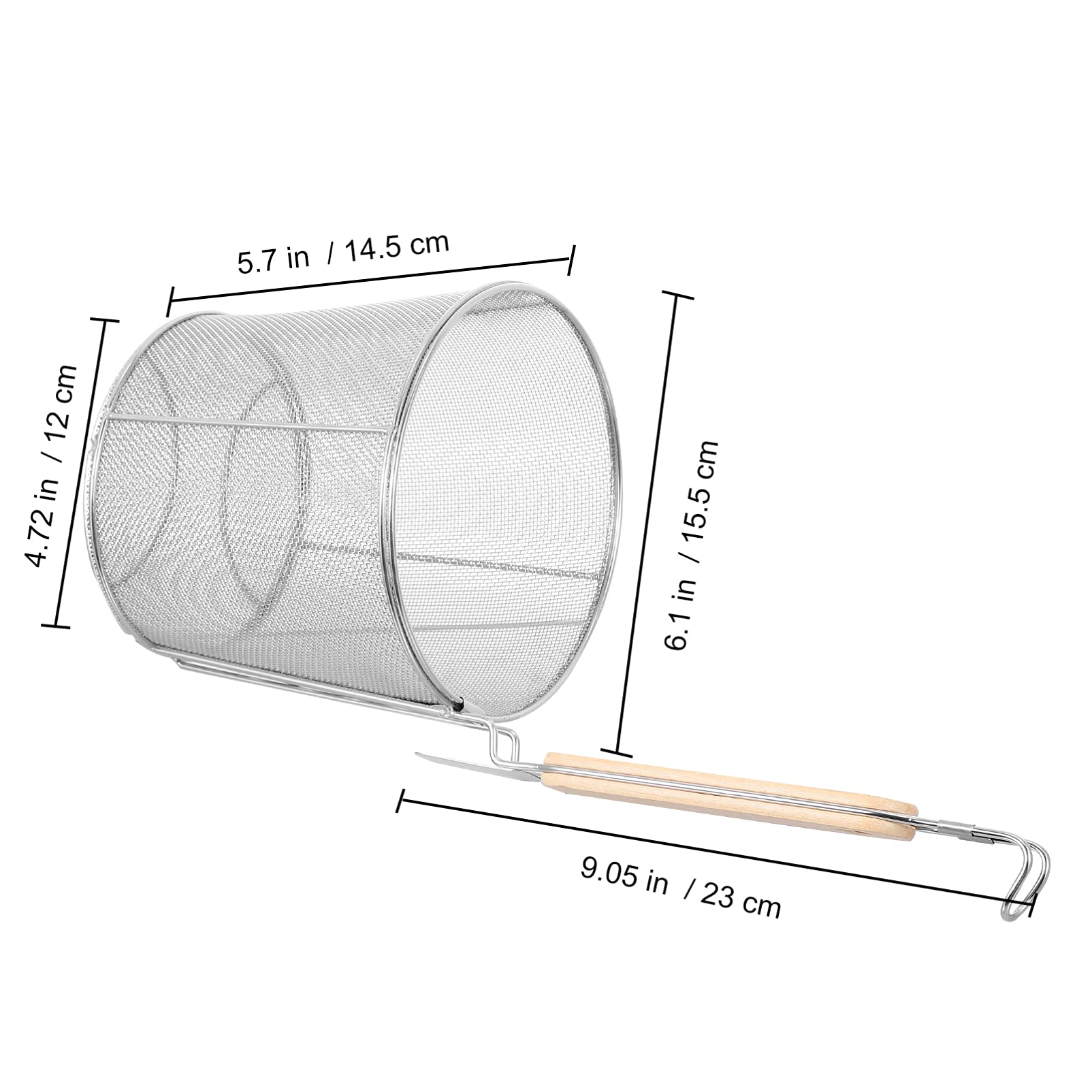 HEMOTON Cuillère Écumoire En Acier Inoxydable Avec Poignée En Bois Passoire Profonde Pour Nouilles Et Pâtes Ustensile De Cuisine Pratique Pour Famille Et Restaurant Lot De 3