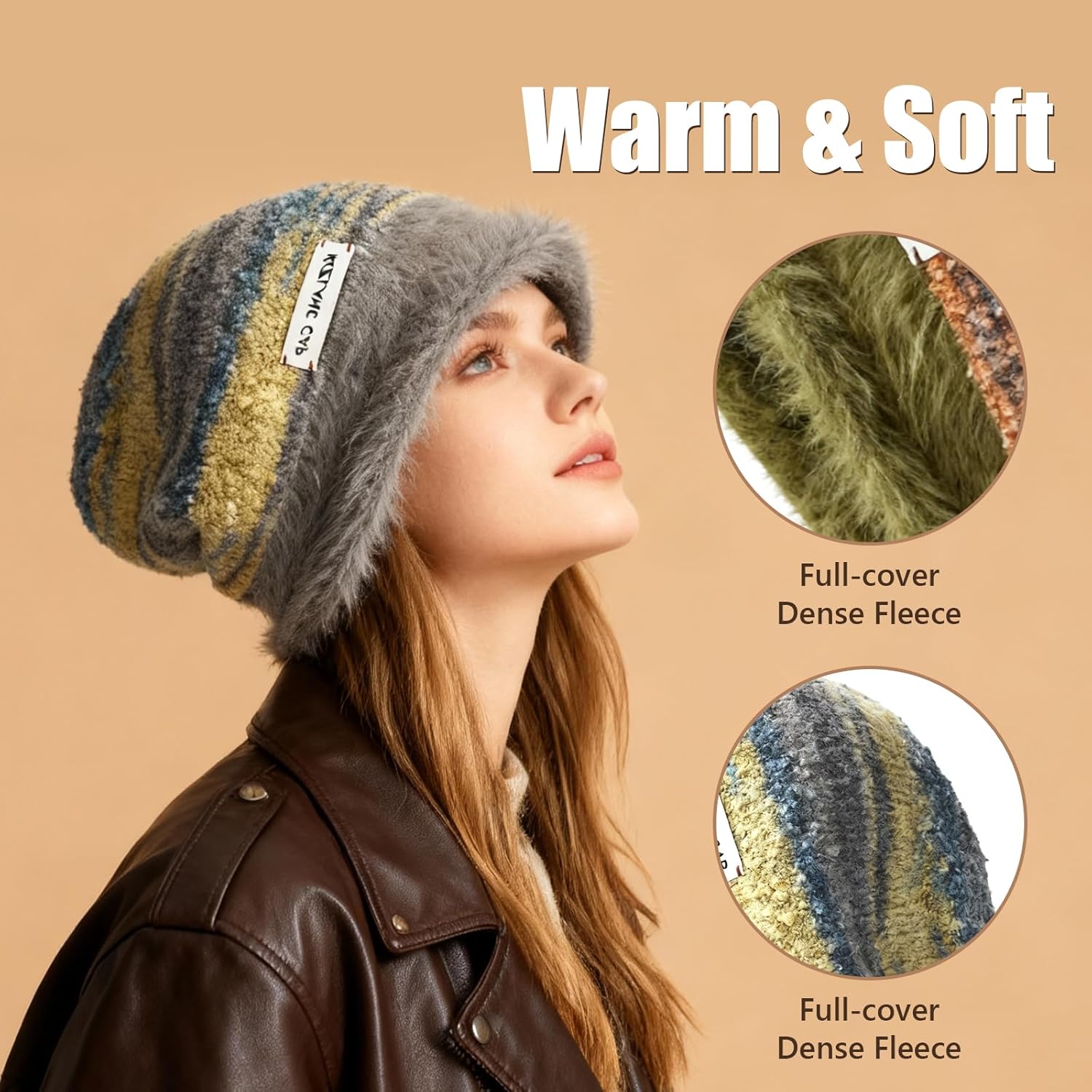 Soft Knit Beanie for Women, Fluffy Women's Hats as Knit Hats, Winter Hat for Women as Daily Outdoor Essentials