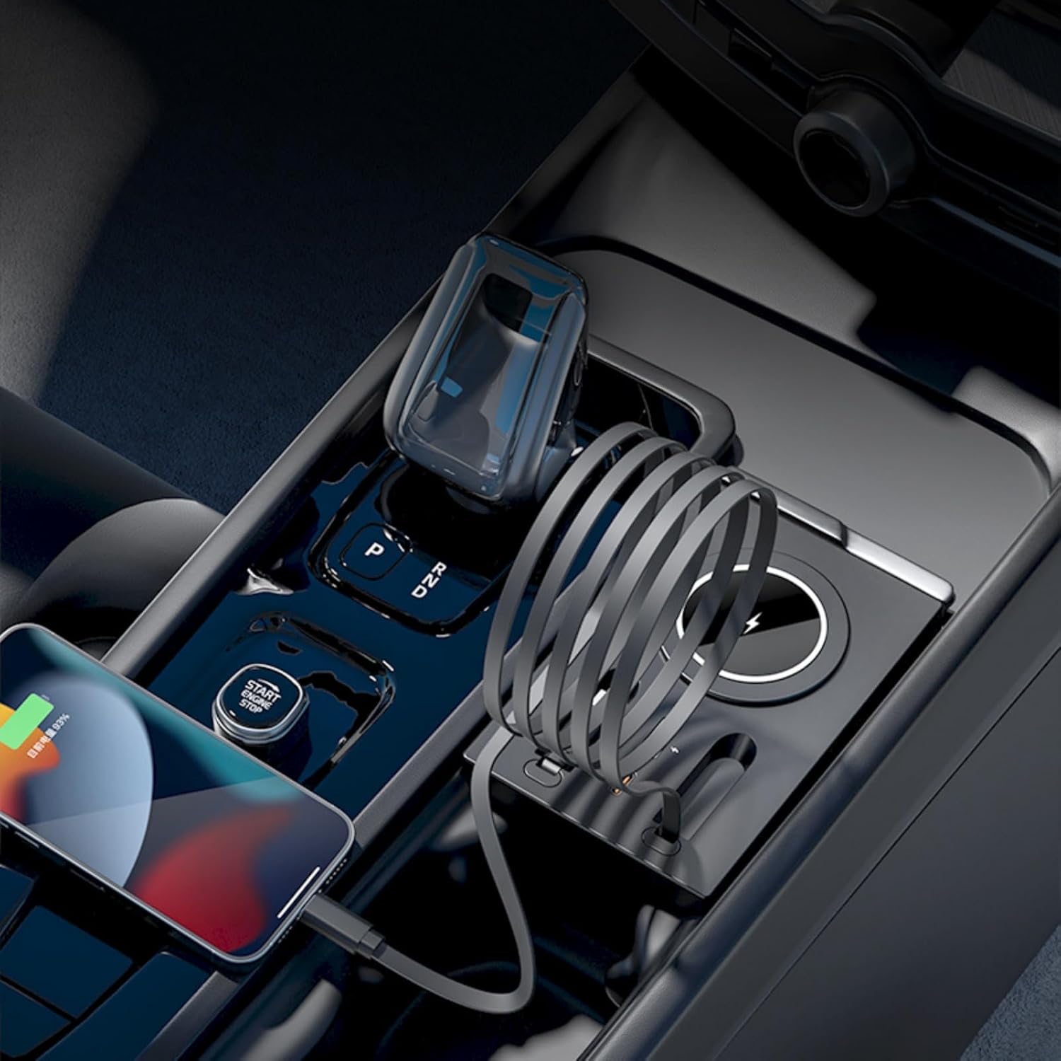 XBERSTAR Wireless Car Charger for Volvo XC60 XC90 S90 S60 V90 USB C Car Fast Charging Adapter