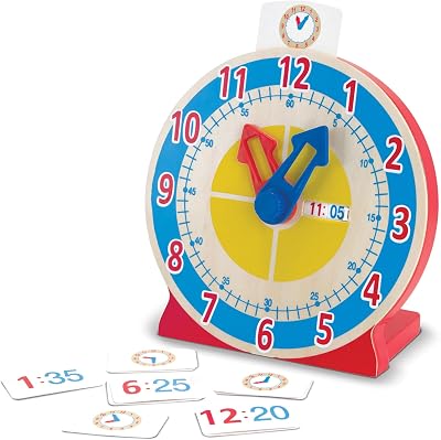 Melissa & Doug – Horloge Tourne Et Dis L’Heure – Jeu Éducatif – Jeu Montessori – Jouet en Bois – Jouet D’Activité, De Développement, d’apprentissage – Cadeau Enfant 4 Ans Et +
