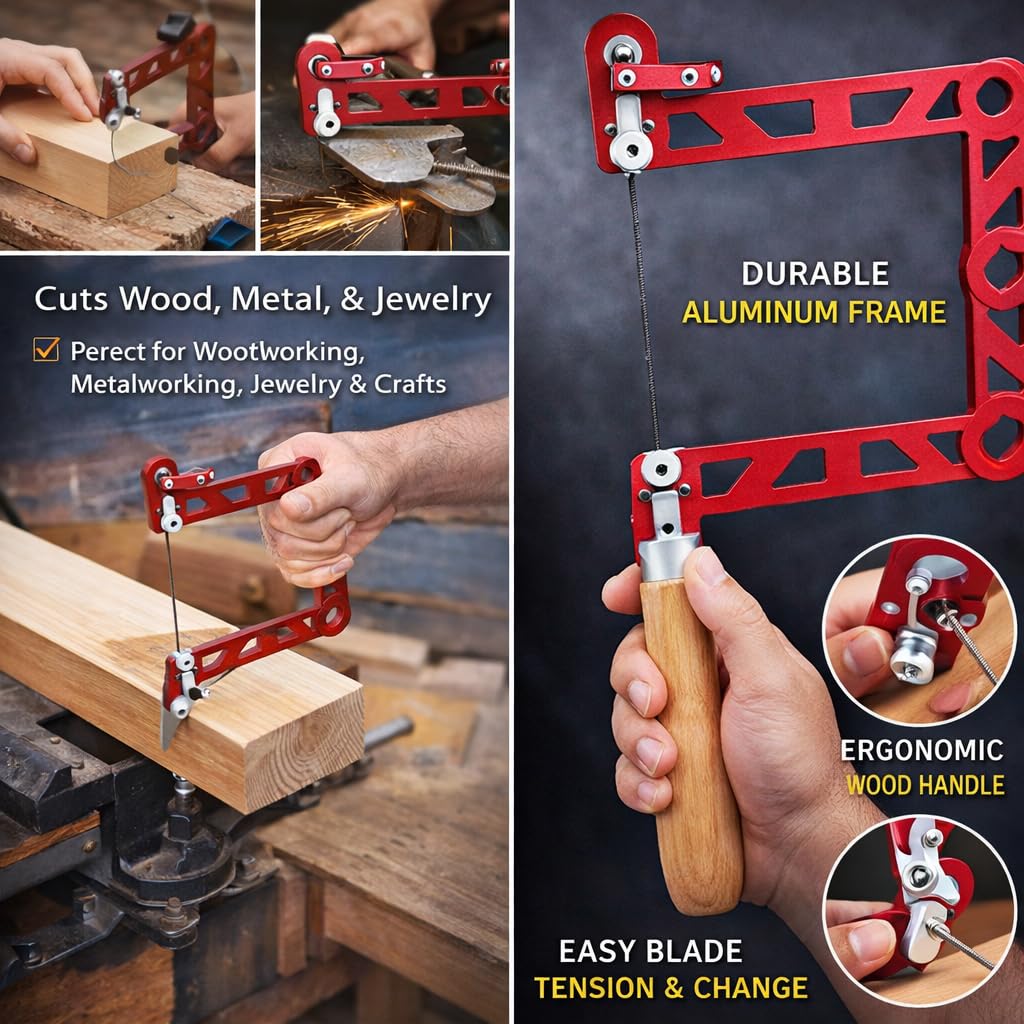 Laubsäge U-Form Holzgriff 5 Zoll - Werkzeug für Holzbearbeitung und Schmuckherstellung