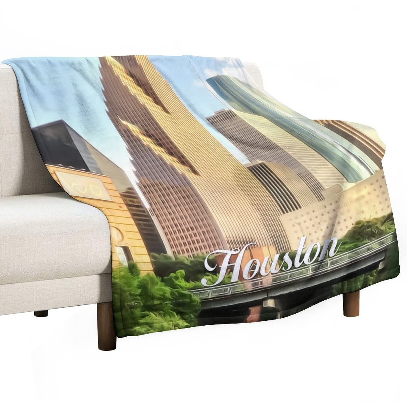 Couvertures en flanelle de qualité supérieure au motif de paysage de ville moderne