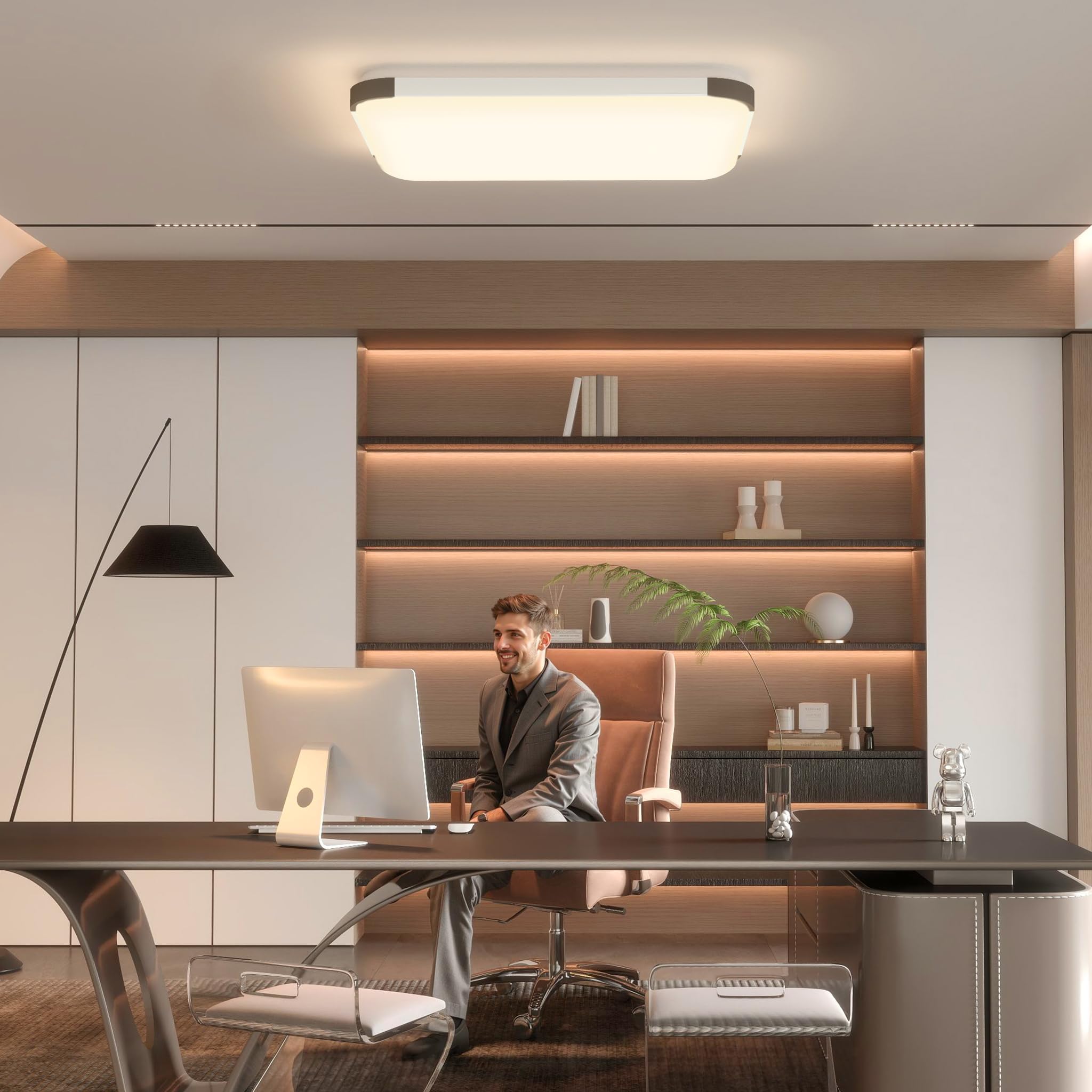 72W LED Deckenlampe Rechteckige Deckenleuchte Dimmbar Badezimmer Lampe IP44 Wasserdicht Küchenlampen Modern Schlicht Warmweiß Kaltweiß LED Panel für Balkon Schlafzimmer