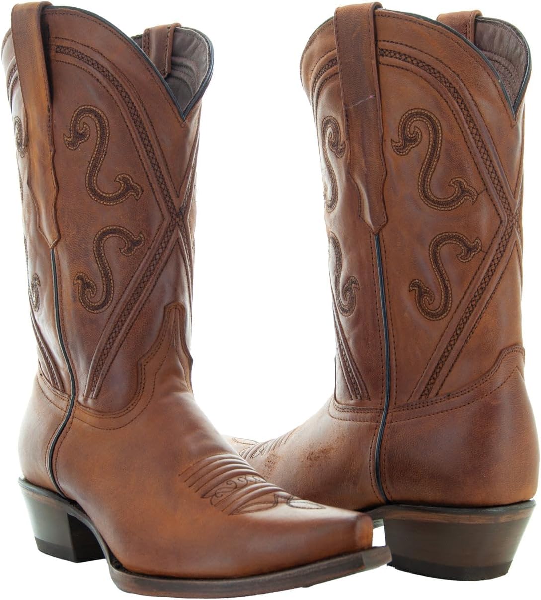Women's Snipped Toe Leather Cowgirl Boots | Cheyenne