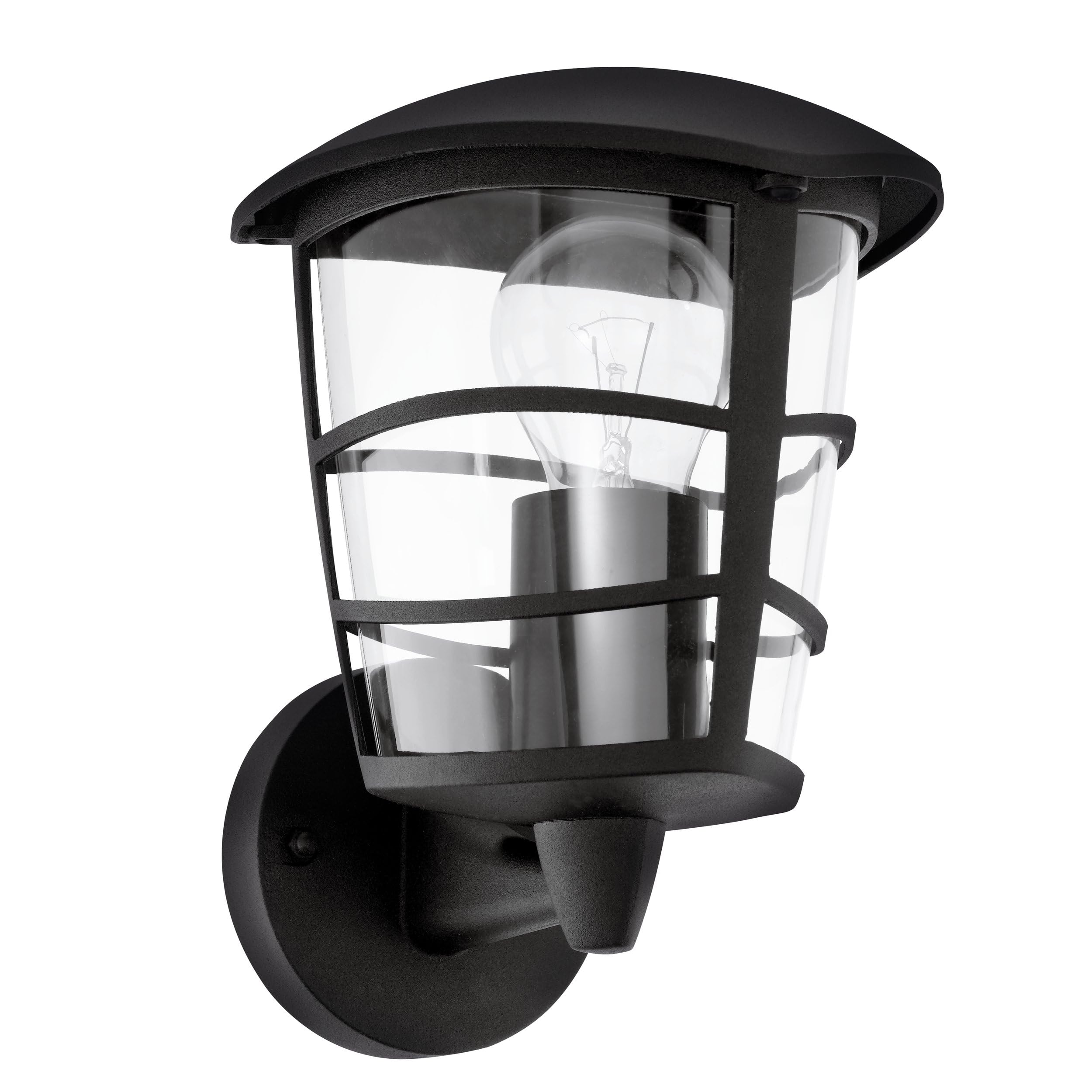Eglo Black/Light Aloria Upright Lantern Outdoor E27 Wall Ip44