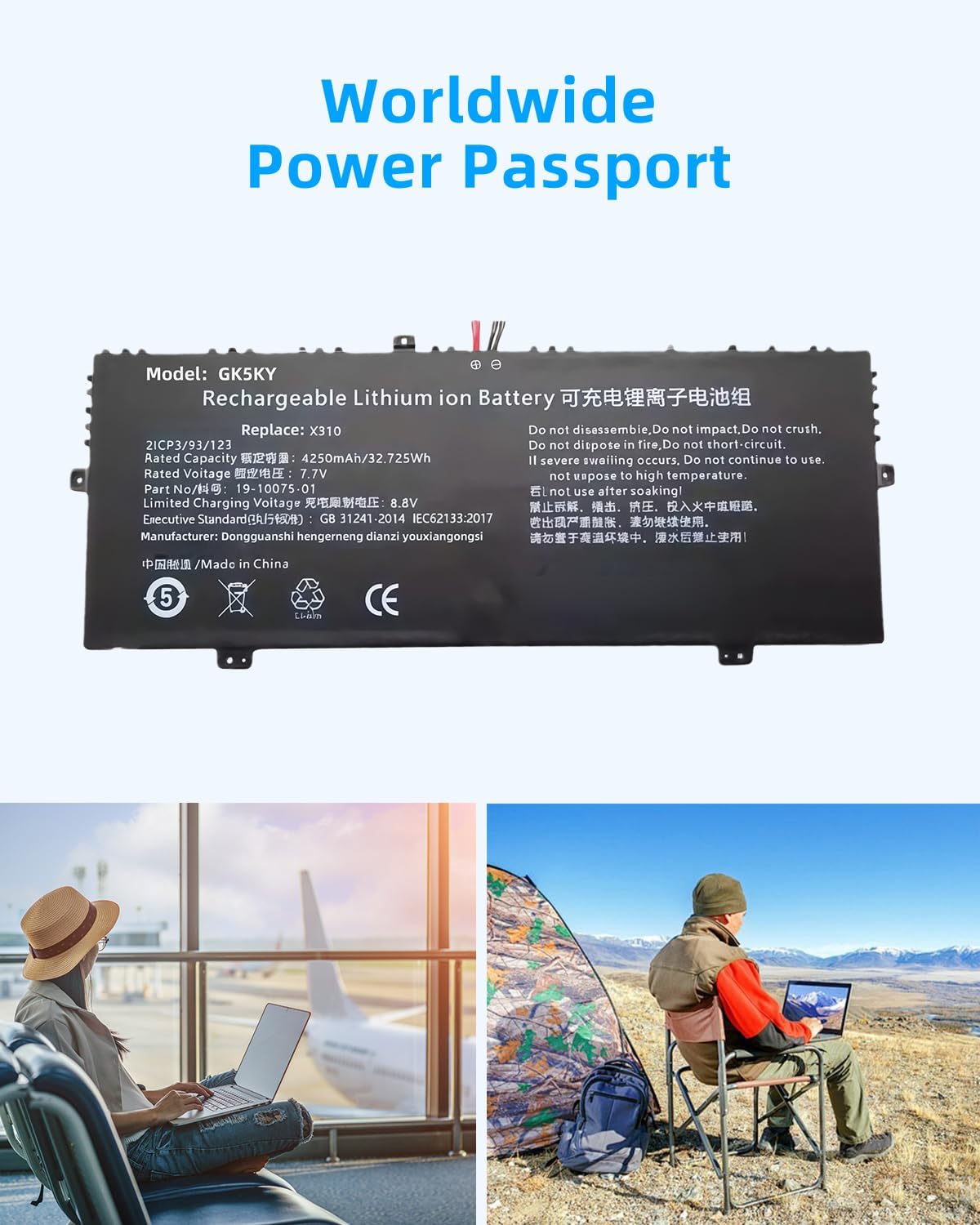 38Wh Laptop Battery PL3097140-2S G139 HW-34154184 Replacement for Trekstor for Primebook C13 C13B U13B U13A High Performance