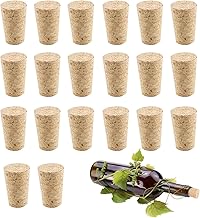 20pcs Wine Corks,Wooden Tapered Cone Bottle Stopper,Wood Cork Plugs Natural Soft Wood Replacement Corks for Wine, Beer, Liquor Bottles and Crafts(25x35mm)