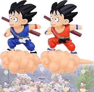 Floating Fish Tank Aquarium Decorations with Floating Ball Lovely Wukong Monkey Fish Tank Decorations Fish Toy Floating Device Fish Tank Accessories Blue & Red