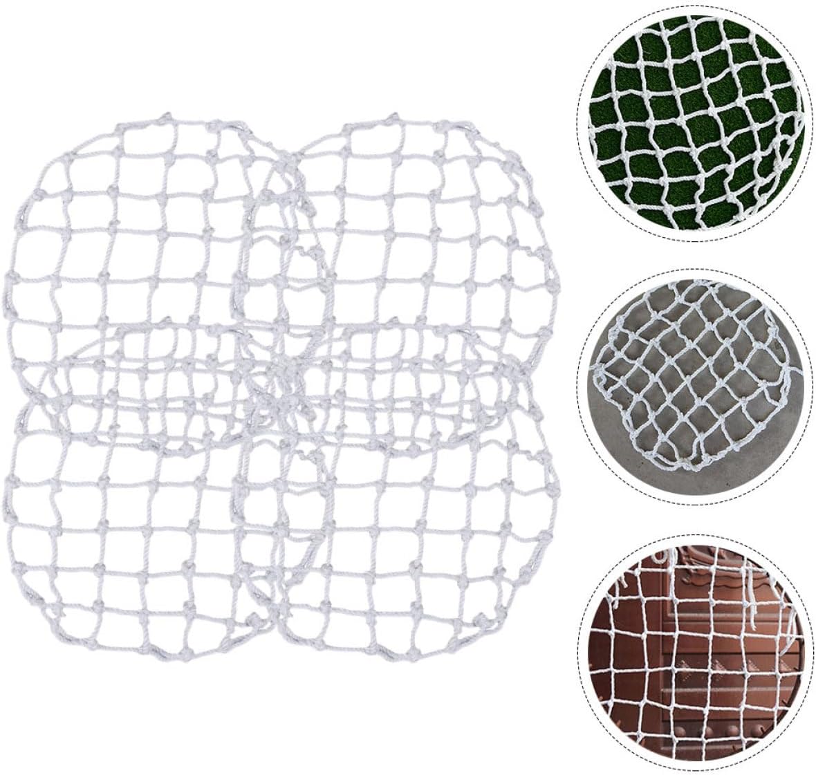 POPETPOP 4pcs Round Well Anti Falling Net Protective Mesh for Sewer Inspection Lid, Polyester Elastic Wire 800# Safety Netting for Drainage and Garden Security