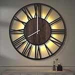 LEIKE Grandes horloges murales avec la batterie de lumière de nuit actionnée,Silent non ticking,Rustique moderne grand bois horloge pour salon, chambre,Cuisine,Farmhouse,Bureau,Maison Decor-20 Inch (numéros romains)