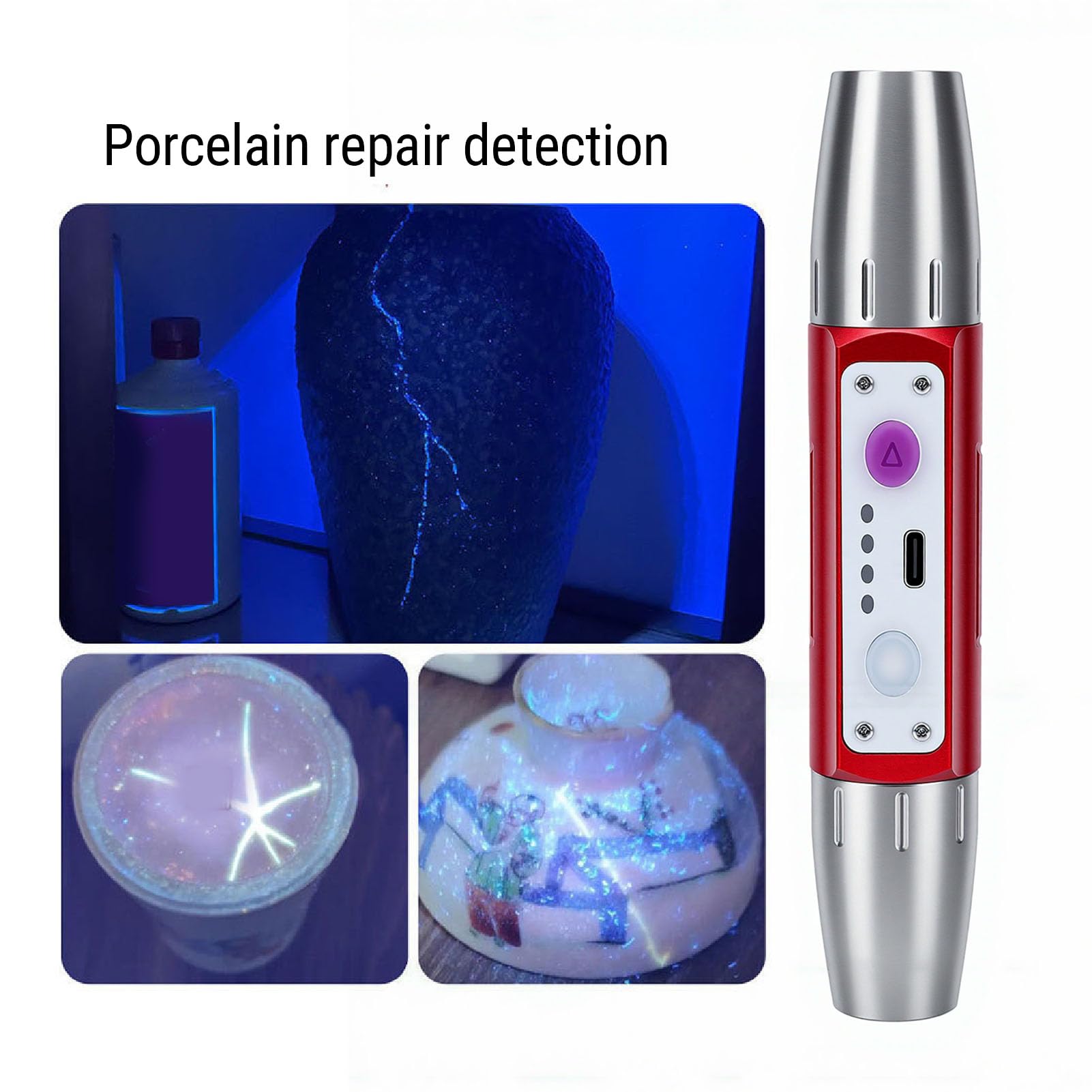 Torcia per identificazione gioielli filtro al quarzo banda 365nm tipo C