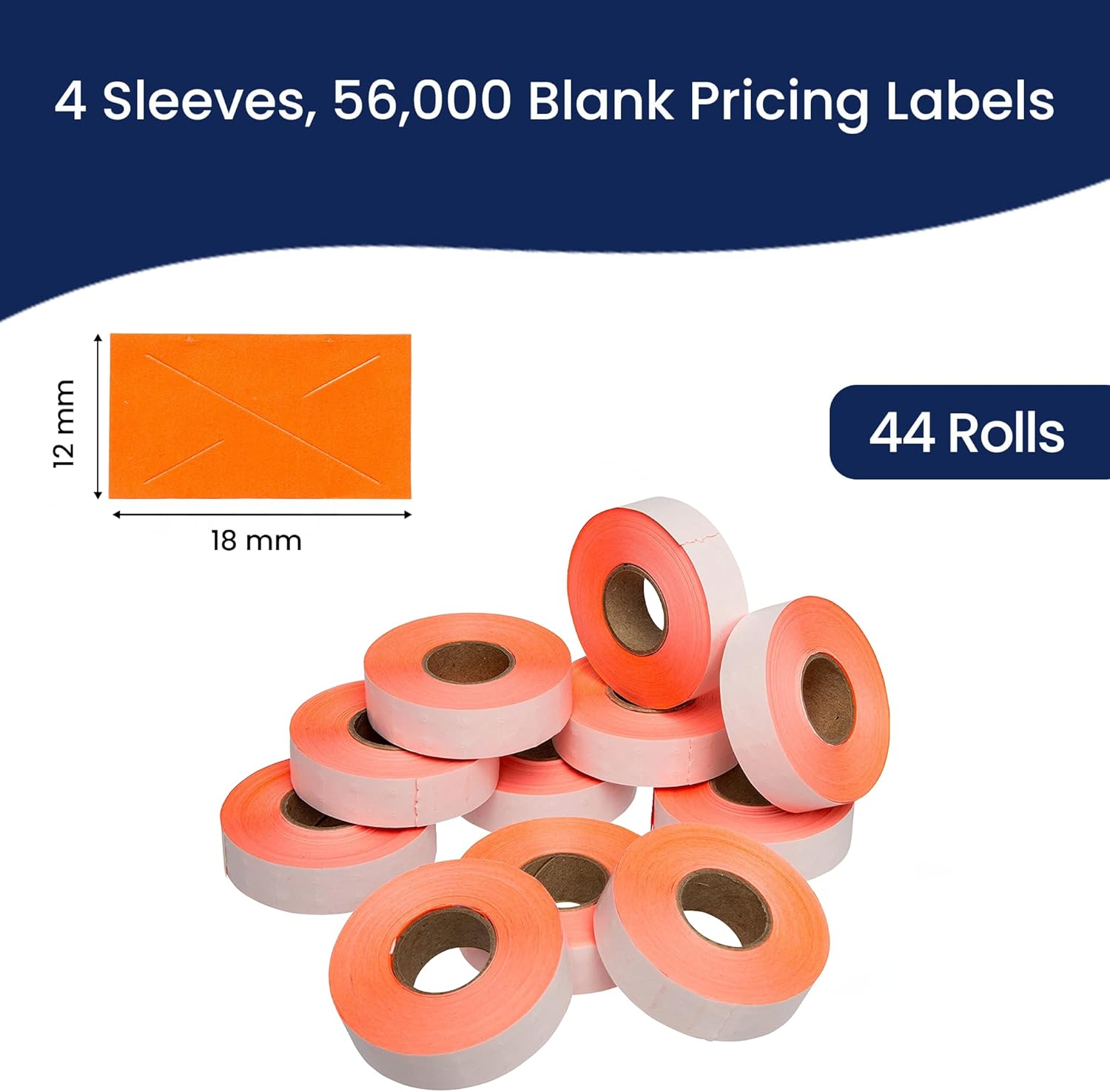 1812 Fluorescent Red Pricing Labels for Garvey 18-6 One Line Price Gun – 4 Sleeves – 56,000 Price Marking Labels