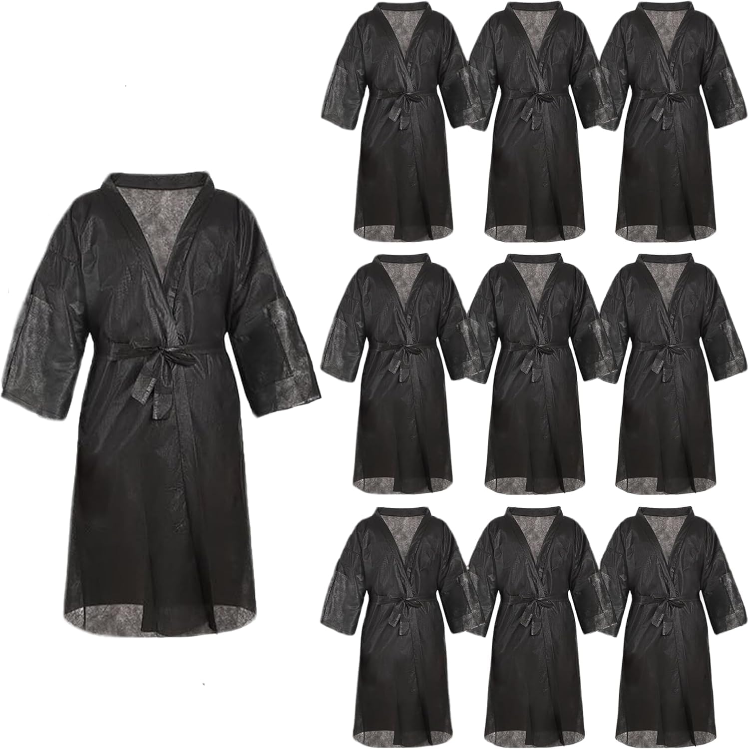 10Pcs Disposable Bathrobe Kimono Bathrobe Travel Bathrobe Disposable Salon Robe Non Woven Fabric Spa Robe Waterproof and Breathable Sauna Bathrobe Suitable for Spa Sauna ET1748 100 x 68cm