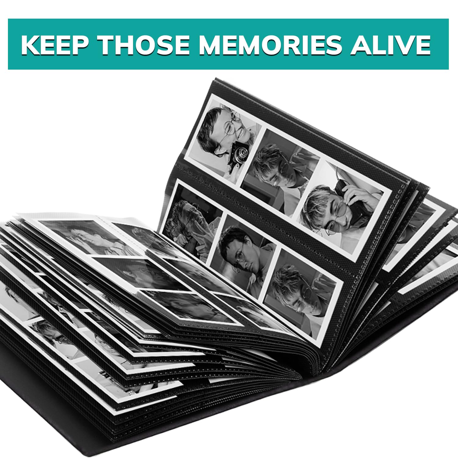 Marcos de fotomatón – Álbum de fotos para tiras de fotos de 2 x 6 pulgadas, álbum de boda de 2 x 6 pulgadas, soporte para marcapáginas, 100 páginas, 200 fotos
