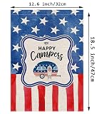 Happy Campers Garden Flags Vertical Double Sided Star Stripe Flag Outdoor Decorations Camping Trailer RV Yard Sign Banner 12.5 x 18 Inch