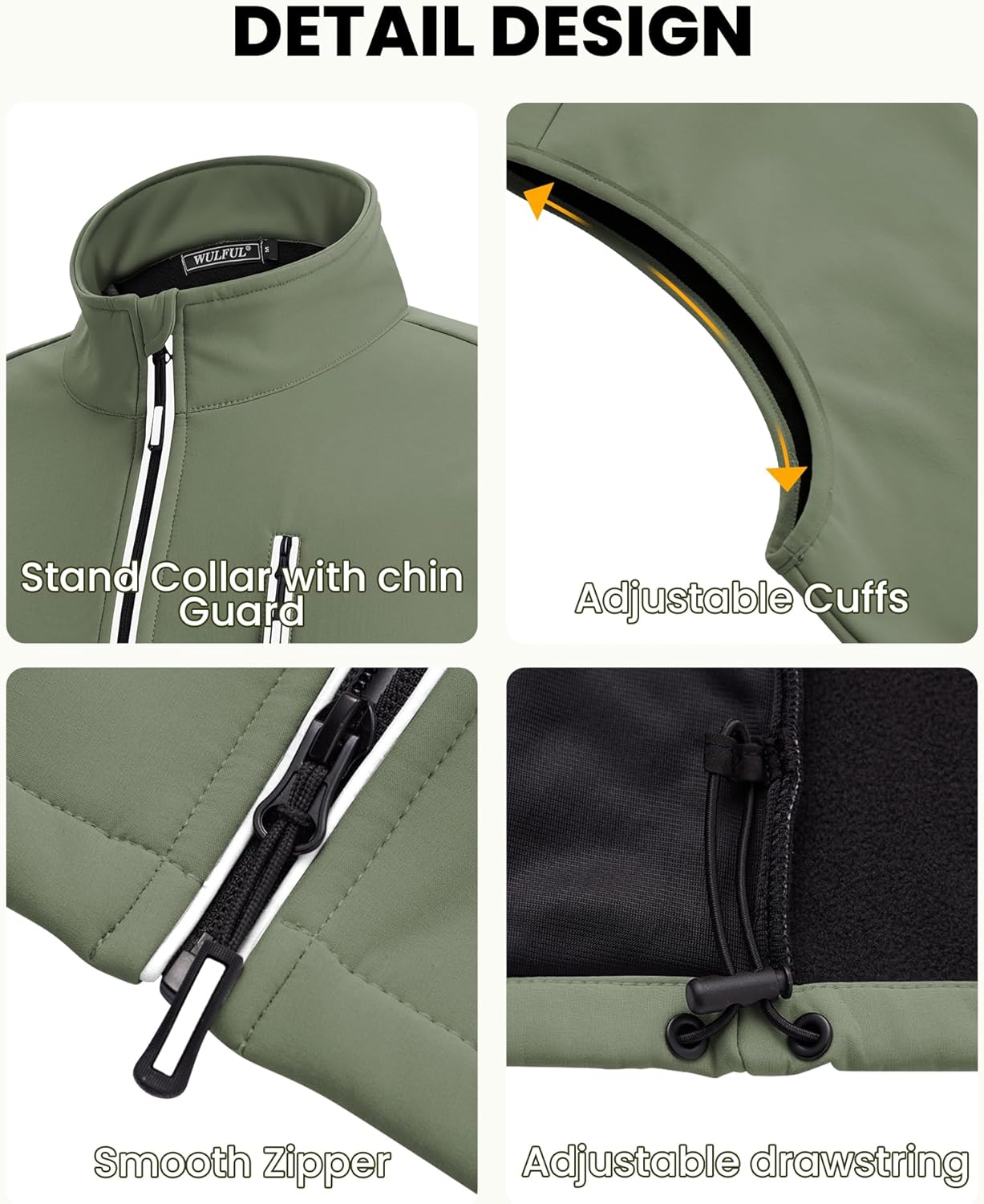 WULFUL Men's Windproof Lightweight Golf Vest Outerwear with Pockets, Softshell Sleeveless Jacket for Travel Hiking Running - Image 6