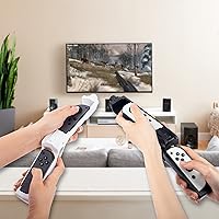 Vista 7 de FANPL Pistola de juego para Nintendo Switch & Switch OLED Joy Con, control de agarre para simulador de caza, para Wolfenstein 2, para Splatoon