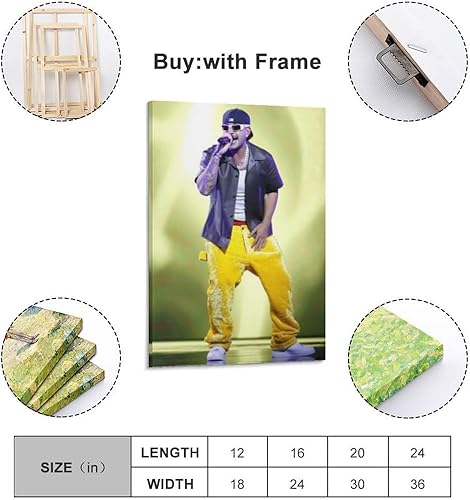 Miniatura 2 de DAXXIN Feid - Póster de lienzo decorativo para pared, sala de estar, dormitorio, decoración, marco de regalo, 12 x 18 pulgadas (11.8 x 17.7 in)