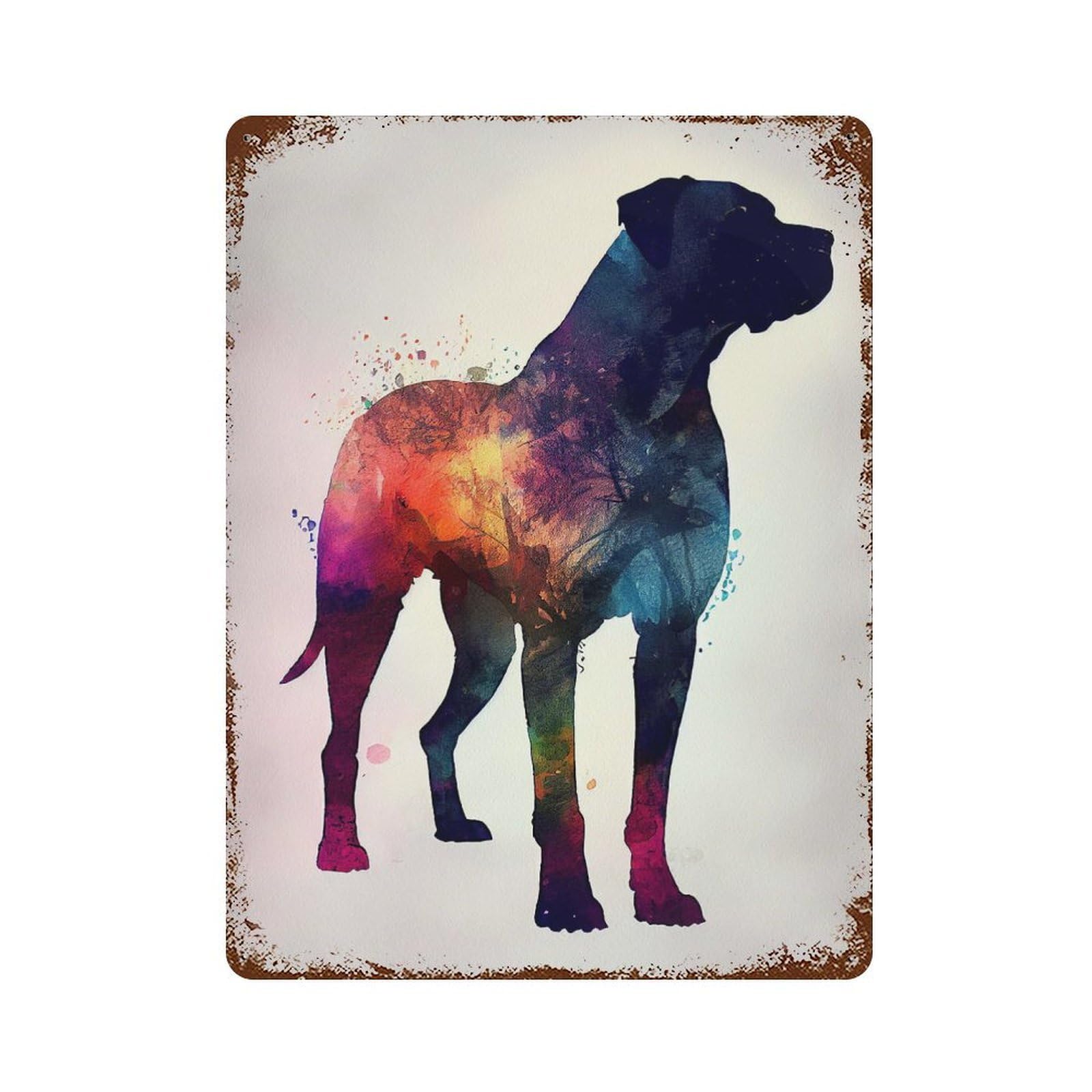 Cane Corso Silhouette 15.7"x11.8" Decorative Tin Sign, Rustic Home Decor for Patio, Garden Room And Bar Decor