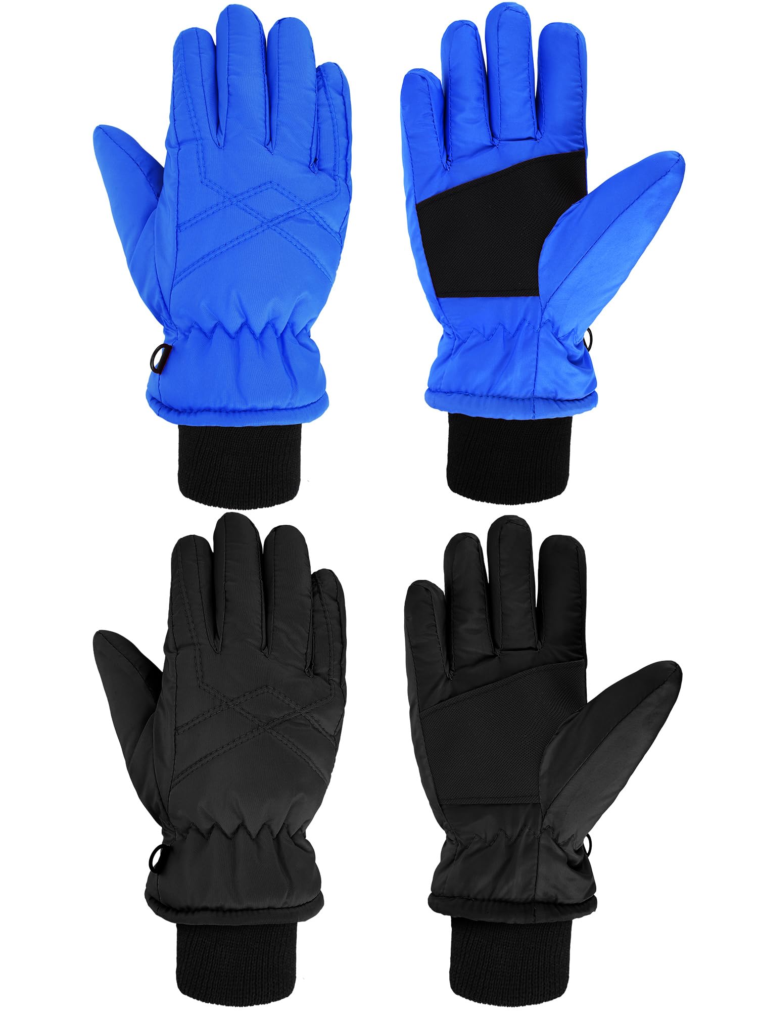 SATINIOR 2 Pairs Kids Waterproof Snow Gloves Boys Girls Windproof Winter Warm Ski Gloves for Cold Weather