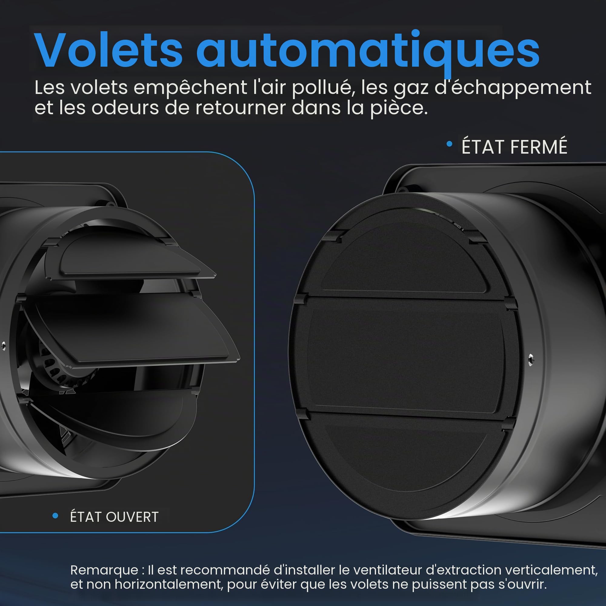 Hon&Guan Ventilateur d'extraction d'air 250mm avec Régulateur de Vitesse, Ventilateur de Salle de Bain, en Métal avec Clapet Anti-retour pour Garage Entrepôt Grenier Atelier