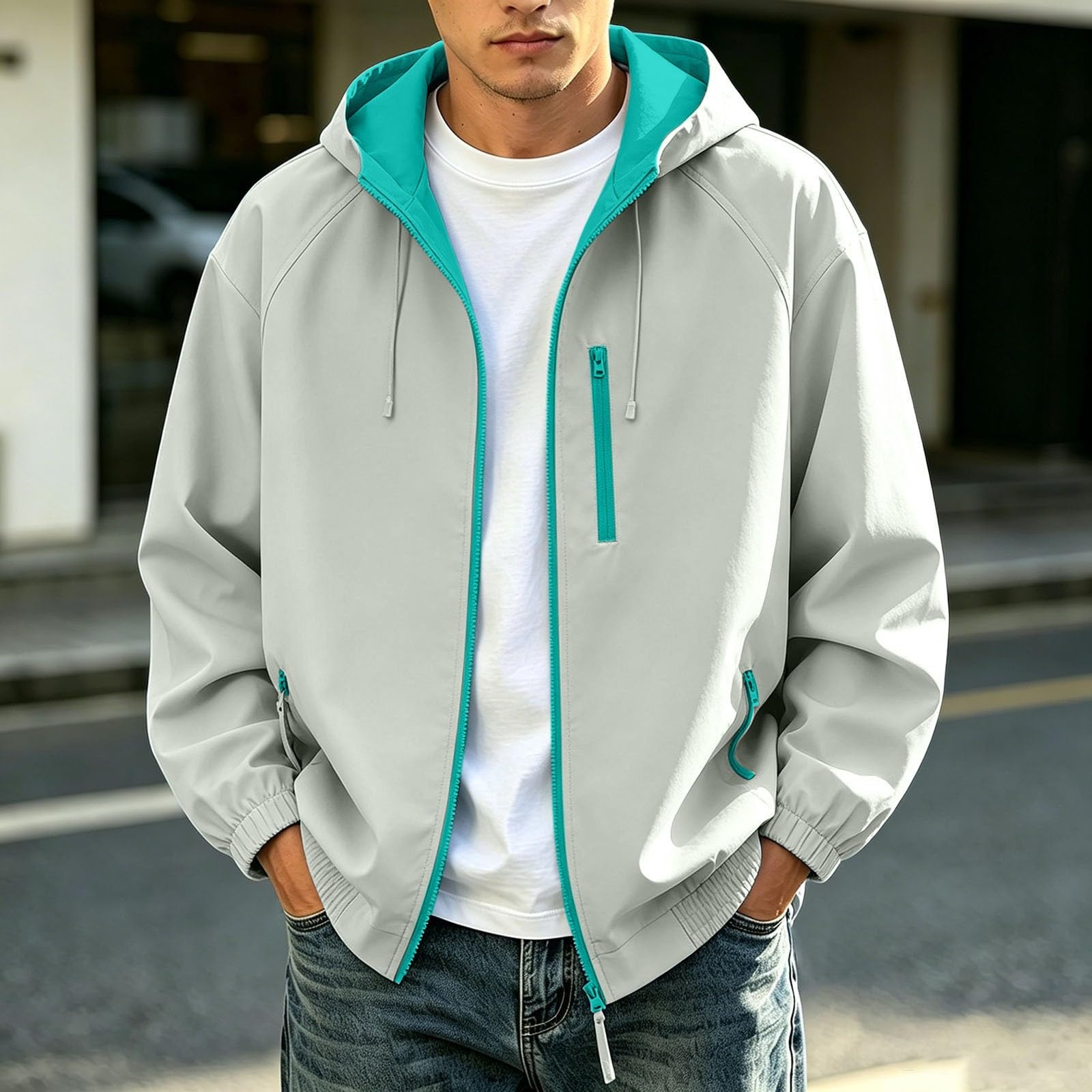 Generisch Feinstrickjacke Damen Ganzjahres-Herren-Freizeitjacke für Outdoor-Aktivitäten – Bequeme Jacke mit Reißverschluss vorne ideal zum Radfahren und den Alltag leichte