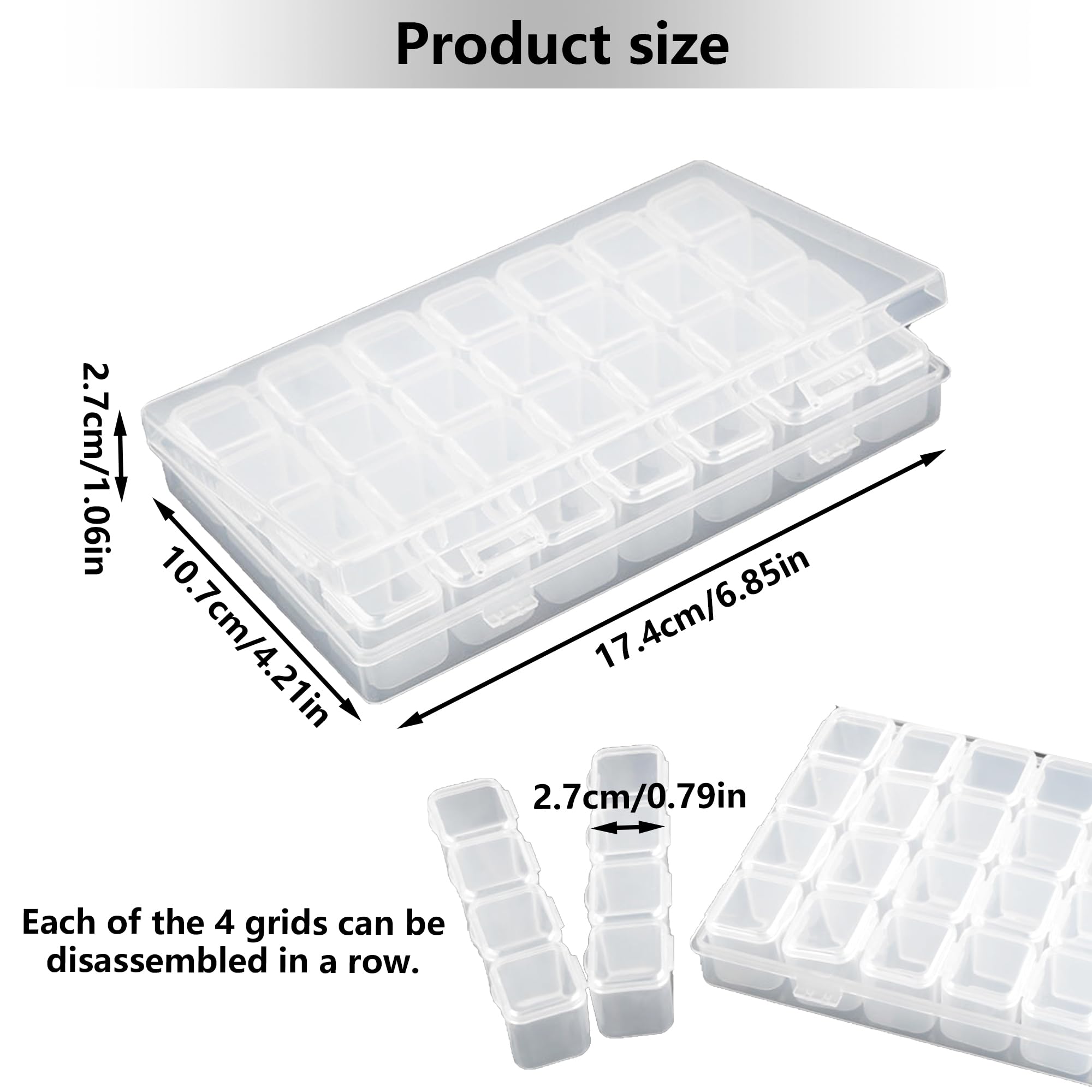 Scatola in Plastica con Scomparti,2 Pezzi Scatola Plastica Piccola