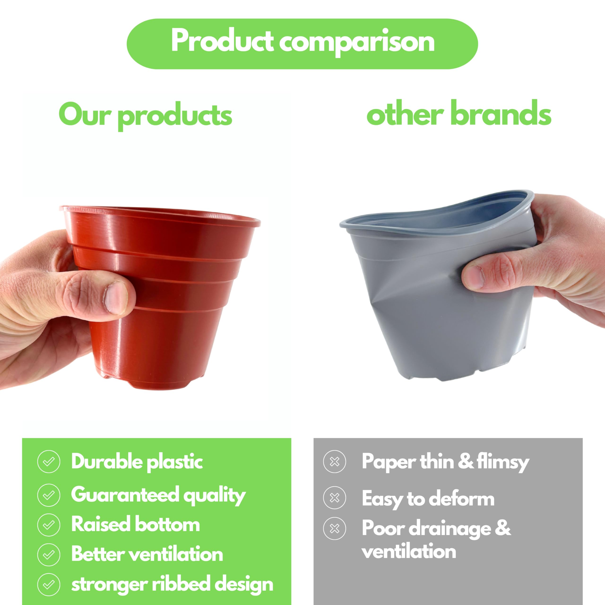 HAPPY POTS, 7.5 cm glossy terracotta, 20-pack plastic flower pots - Image 4