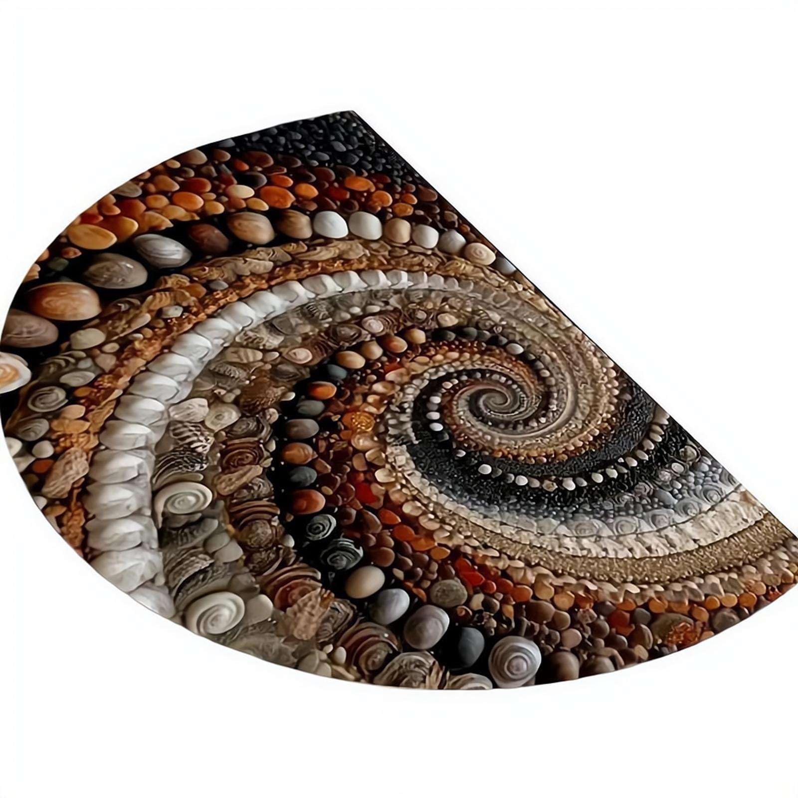 Half Moon Door Mat, Indoor Outdoor Non Slip Entrance Mat Front Door Rug for Auntum Winter Spring Summer All Seasons, 40 * 60 Cm (colorD)