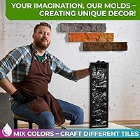 Vista 5 de 5 moldes de plástico ABS de 0.079 in para pared de yeso de hormigón, baldosas de cemento de piedra, molde de losa de cemento de pared, moldes