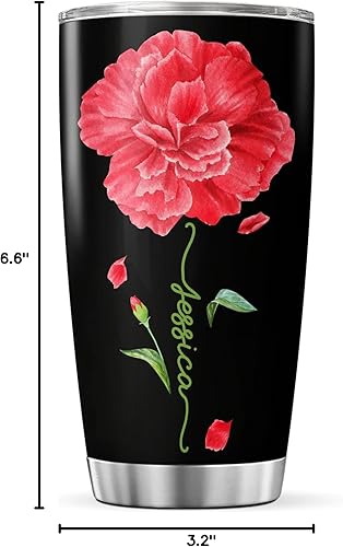 Vista 74 de CUBICER Vaso personalizado con aislamiento de lirio con tapa, nombre personalizado, regalos de Navidad para mujeres, amantes de las flores, vasos