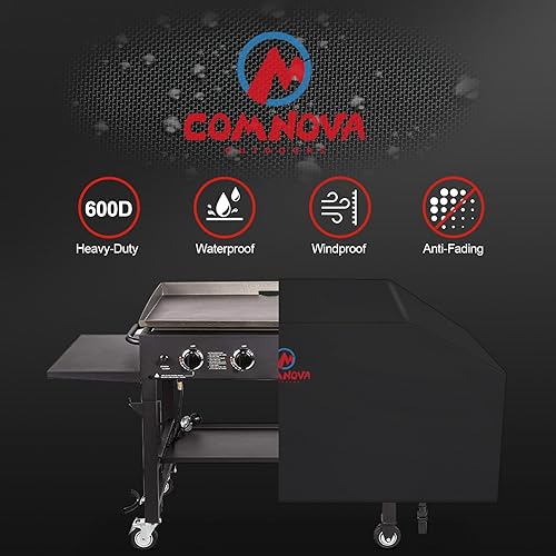 Miniatura 3 de Comnova - Cubierta de plancha para parrilla Blackstone de 36 pulgadas con capucha, cubierta de parrilla plana 600D para parrilla Blackstone Pro
