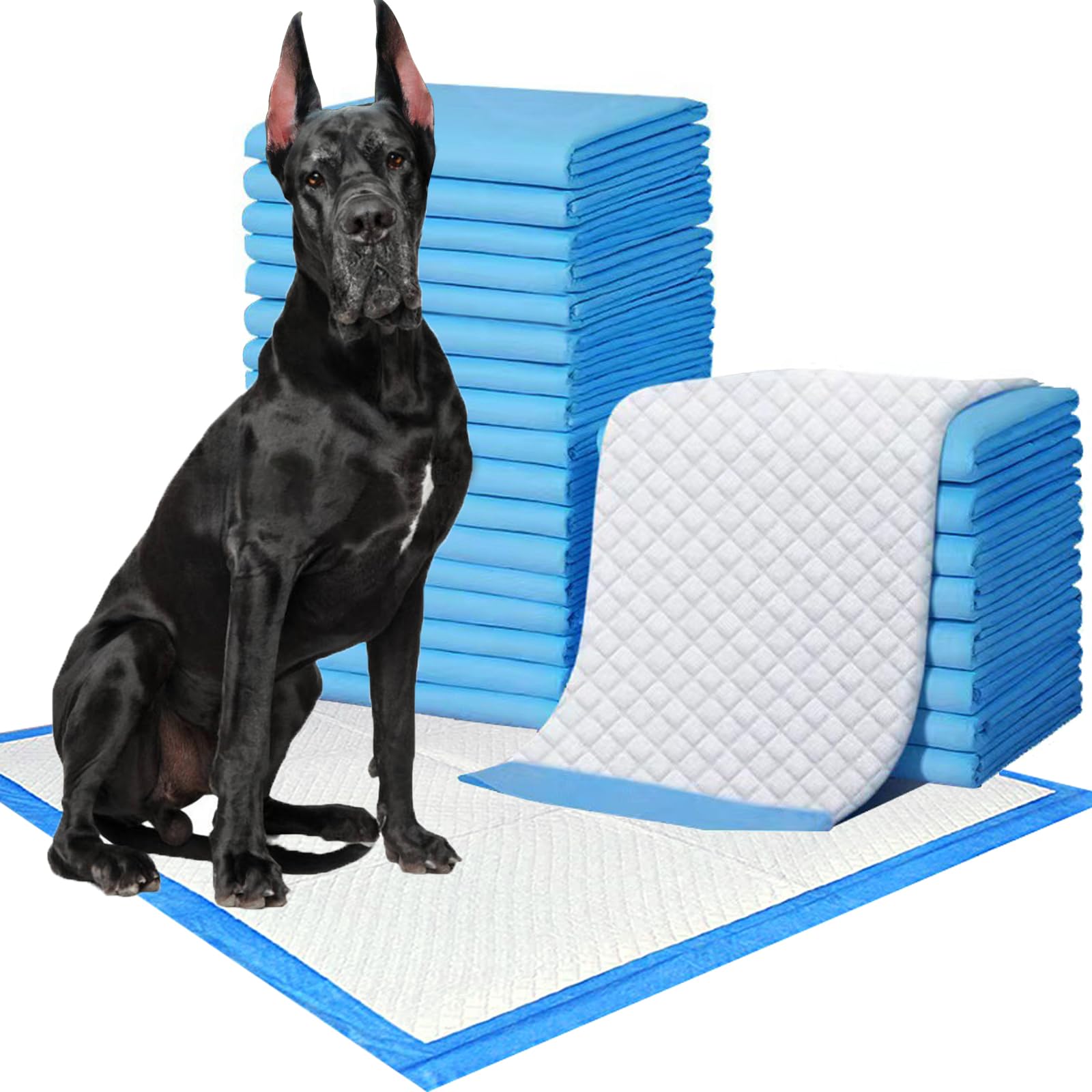 NEZO Almohadillas de entrenamiento premium para perros y cachorros, XXL de 36 x 46 pulgadas, 30 almohadillas para orina con 6 capas a prueba de fugas y súper absorbentes