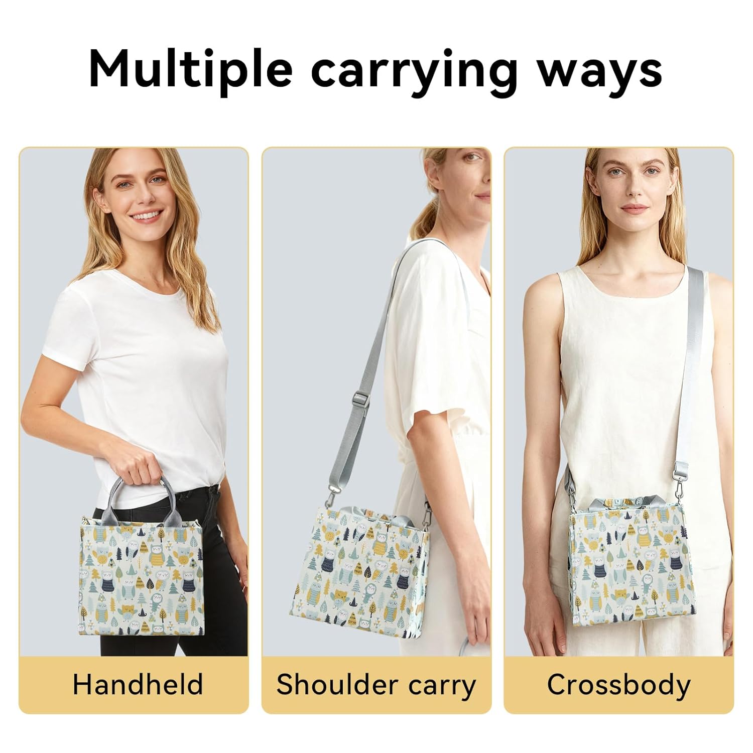 Small Diaper Bag Tote Waterproof Travel Mini Diaper Bag Multi-Function Baby Handbag Crossbody Purse(owl)