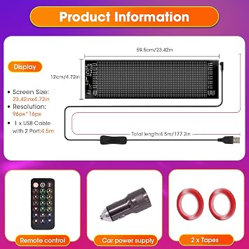 2PCS Devil Eyes LED Lights for Car Windshield, 23.6x4.72 Animated Eyes