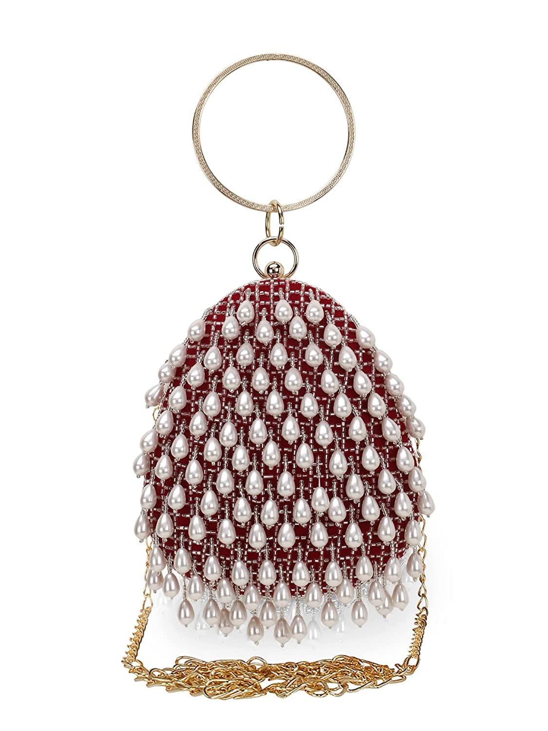 Vastans Embrellished Clutch for Women (Maroon) (B0BNJ51TZH) Amazon Price History, Amazon Price Tracker