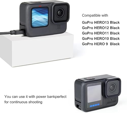 Miniatura 2 de YALLSAME Cubierta de batería de aluminio para puerta lateral GoPro Hero 11, 10, 9, negro, accesorios de repuesto para puerta GoPro 11, 10, 9, negro,