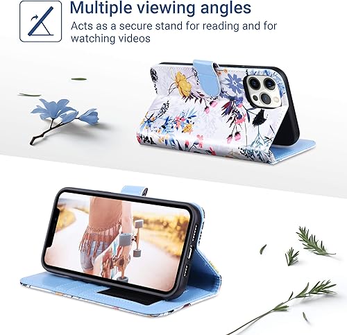 Miniatura 3 de ULAK Funda de piel sintética compatible con iPhone 12 Pro Max con soporte para tarjetas, con ranuras para tarjetas y correa de muñeca, funda