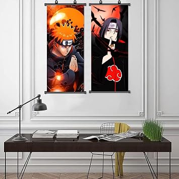 Naruto Posters,Naruto Scroll Posters,Anime Poster Large Wall Scroll Anime Character Game Fabric Manga Poster for Wall Decoration 70*30cm