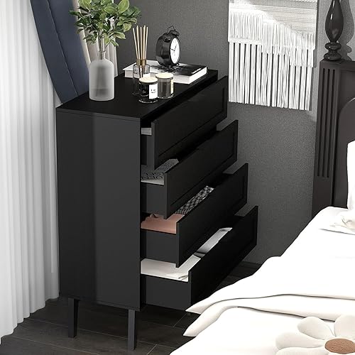 Miniatura 11 de TaoHFE Cómoda de 6 cajones para dormitorio, cómoda blanca moderna para guardería, cómoda de madera para niños, cómoda horizontal y cómoda para