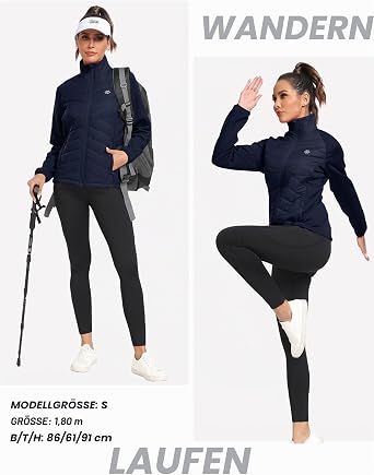 MoFiz Fleecejacke Damen Hybridjacke Leichte Steppjacke Outdoor Winterjacke