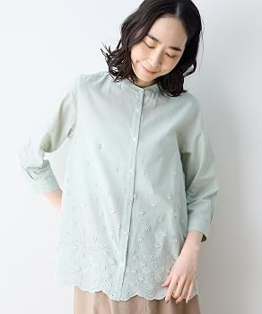 Amazon | [デコイ] フラワープリント刺繍ブラウス レディス493083