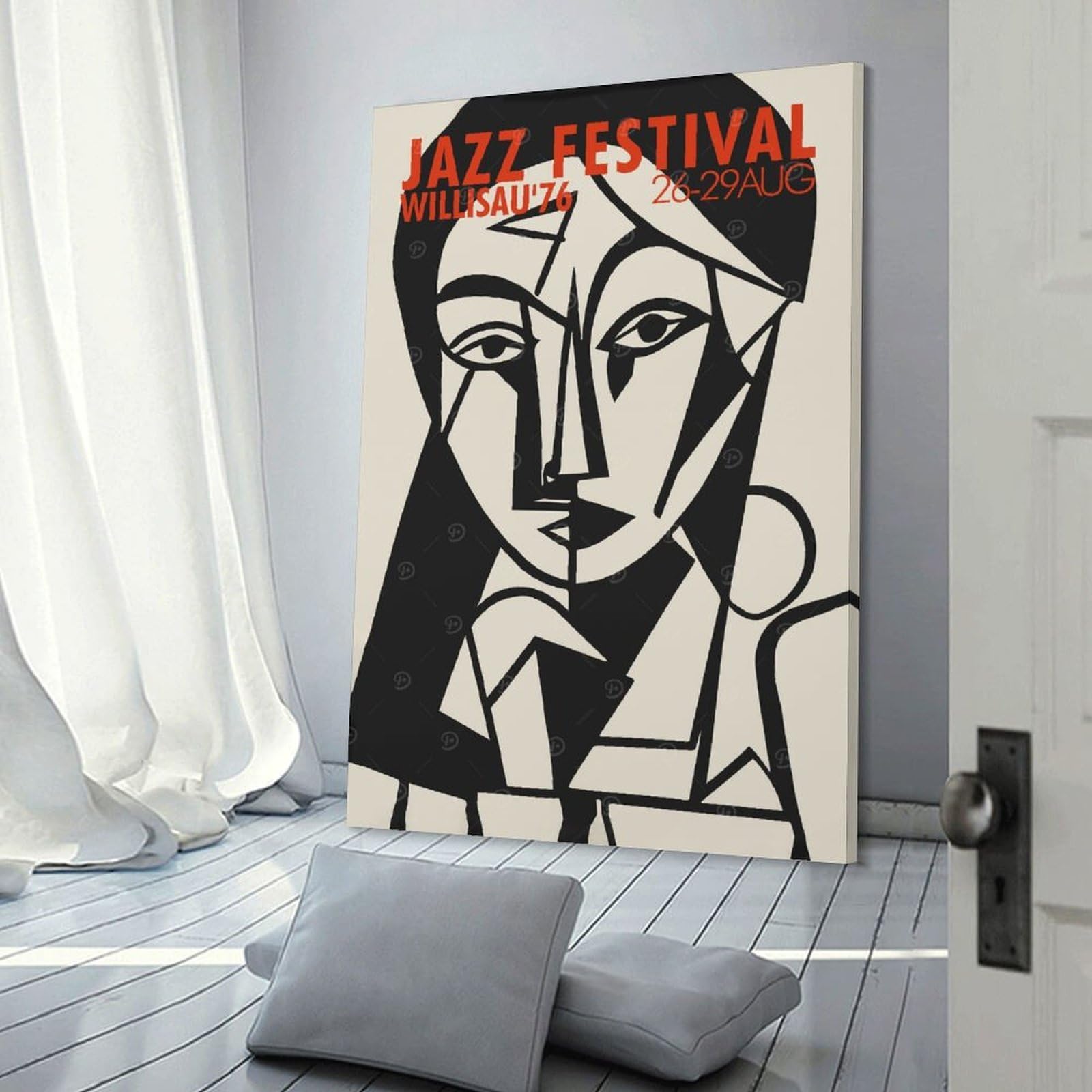 Junmoney Jazz Festival Willisau Canvas Wall Decor, 20x30inch(50x75cm), for New Homes, Bedrooms Or Workspaces, Gift Idea for Housewarming And Birthdays