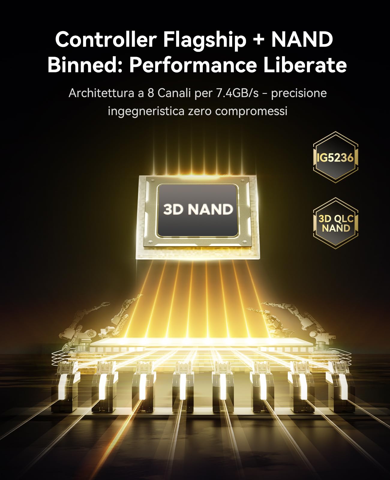 ORICO OG7000 4TB NVMe SSD, PCIe Gen4 M.2 SSD, fino a 7400MB/s, Soluzione Termica a Grafene, Ideale per la Post-produzione 4K, Rendering 3D, Creazione di Contenuti,_compatibile con PS5 e PC