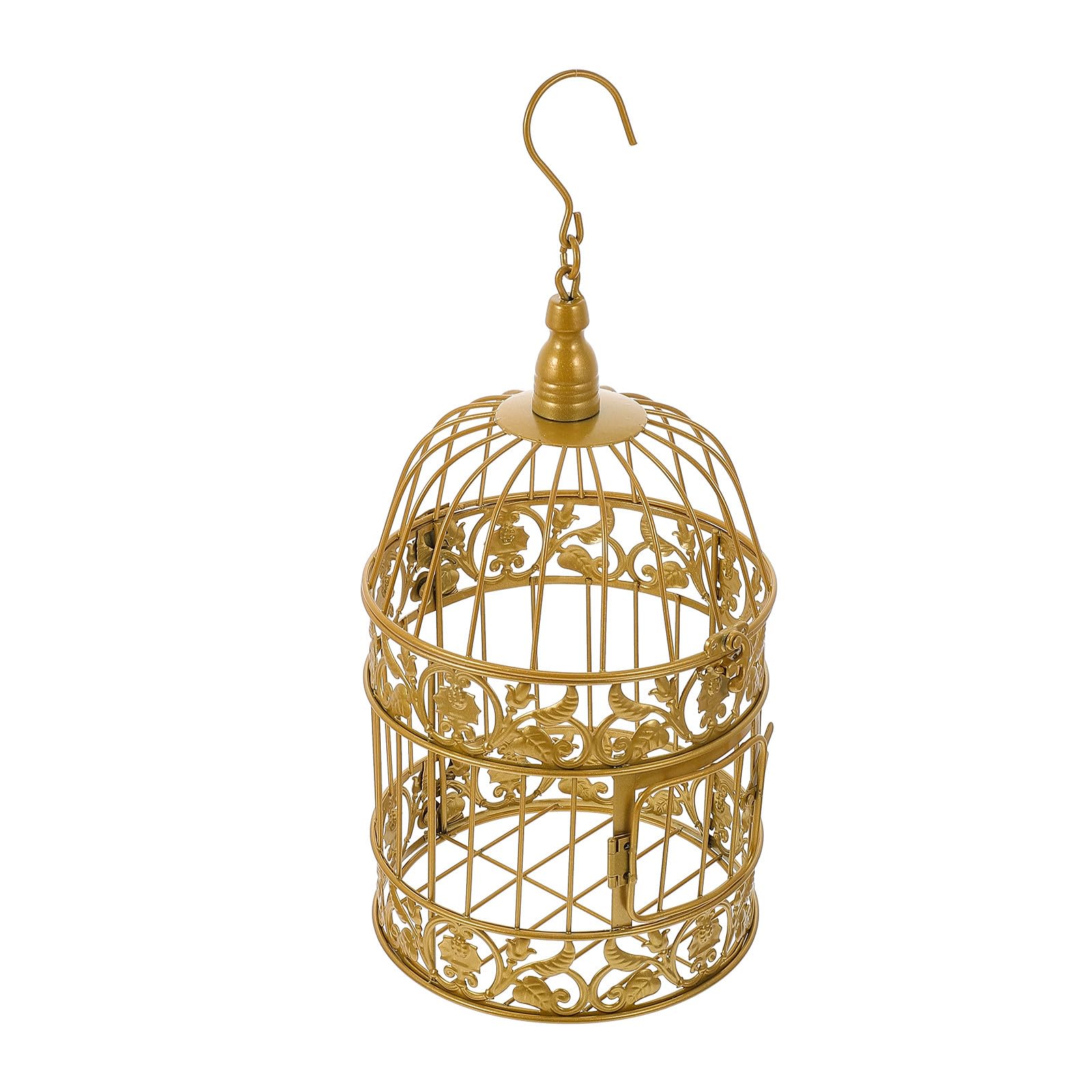 Beavorty Decorazione da Giardino Gabbia per Uccelli in Ferro Battuto Dorata 19x35 Cm Ornamento Europeo per Matrimoni e Arredamento Casa Elegante e Creativo