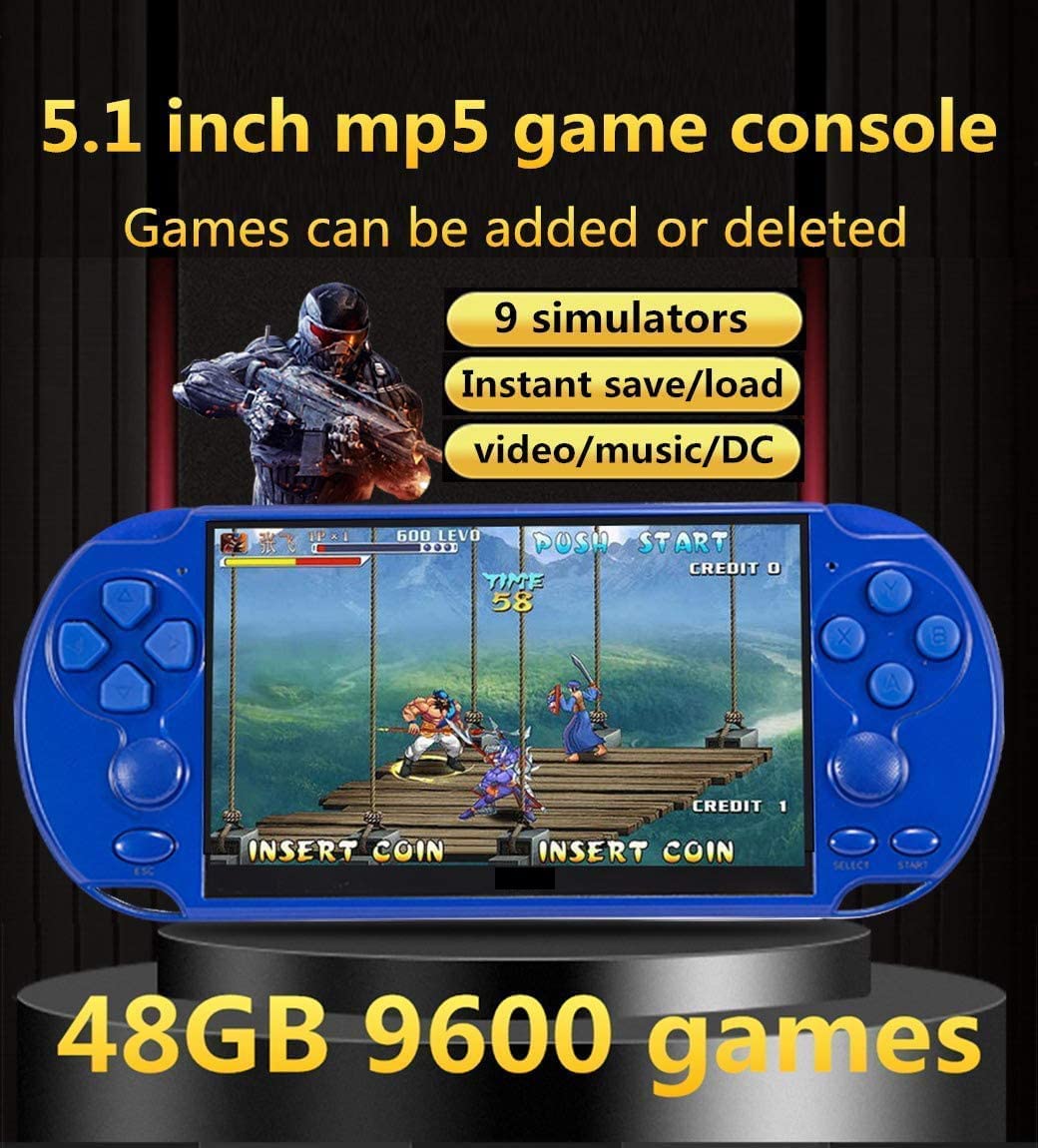 CHROX Console di Gioco retrò Portatile Multifunzione da 5,1 Pollici Console 9600 Supporto Giochi Arcade/CPS/FC/SFC/Gba/Gbc/GB/Sega Emulator Giochi, Regalo di Natale per Bambini