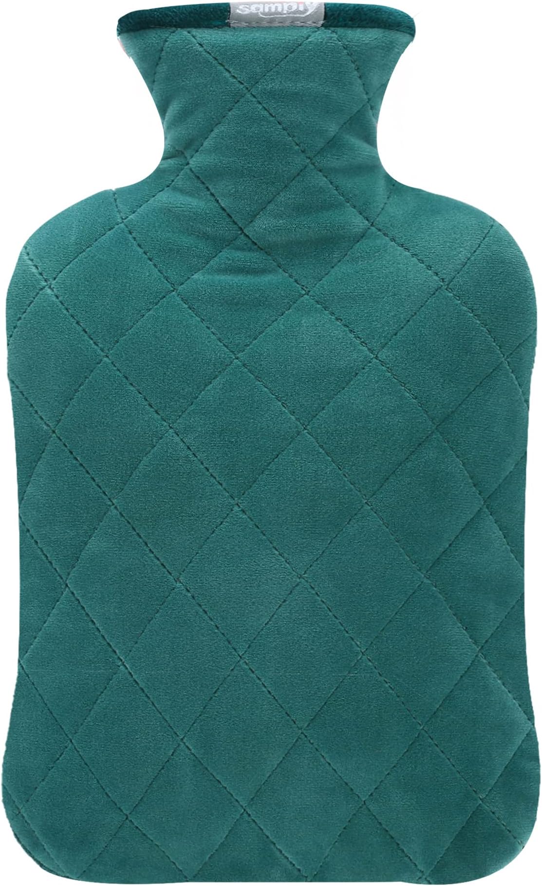 Samply Hot Water Bottle with Cover, 2L Hot Water Bag for Hot and Cold Compress, Hand Feet Warmer, Ideal for Menstrual Cramps, Neck and Shoulder Pain Relief,Green