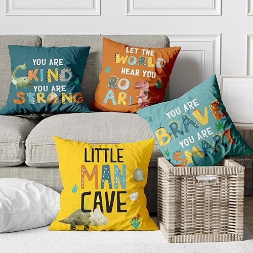 Miniatura 8 de Juego de 4 fundas de almohada para el espacio exterior, decoración de habitación de niños, planeta astronauta, fundas de almohada para guardería,